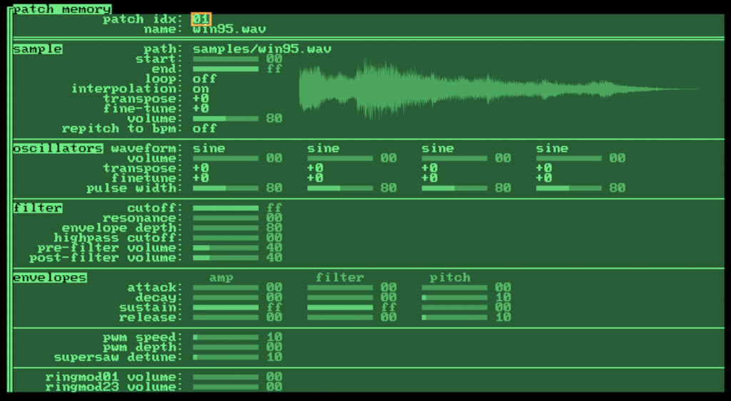 polyphonic sampler parameters